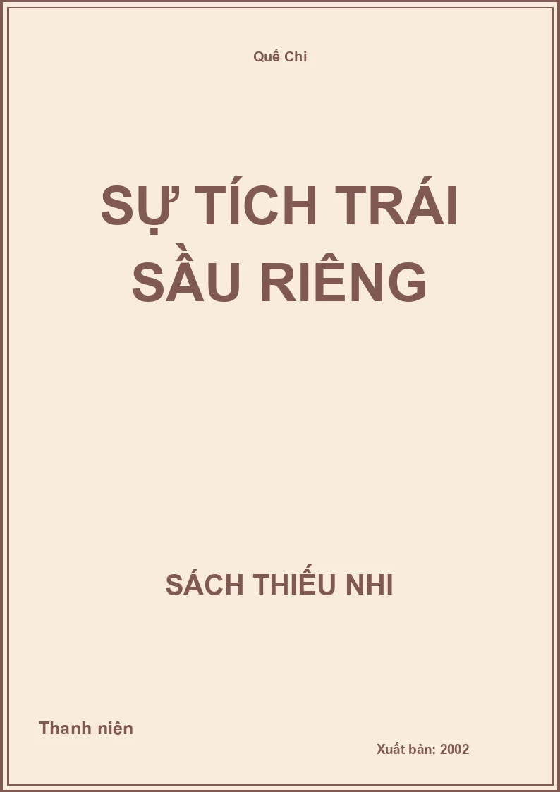 Sự tích trái sầu riêng