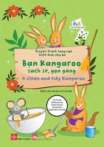 Truyện tranh song ngữ Việt-Anh cho bé - A clean and tidy Kangaroo - Bạn Kangaroo sạch sẽ, gọn gàng