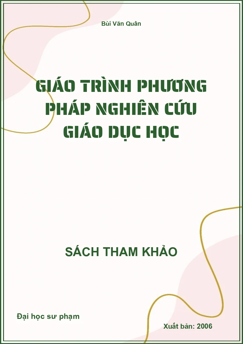 Giáo trình phương pháp nghiên cứu giáo dục học
