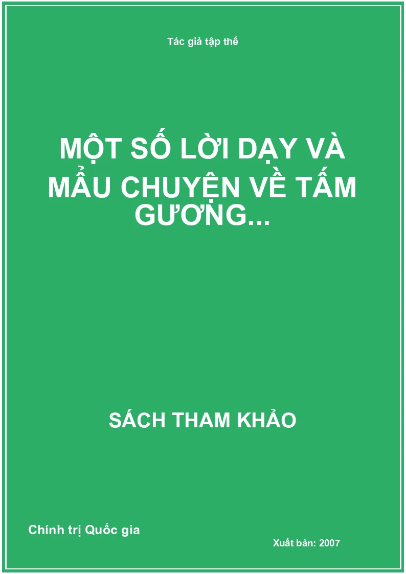 Một số lời dạy và mẩu chuyện về tấm gương...