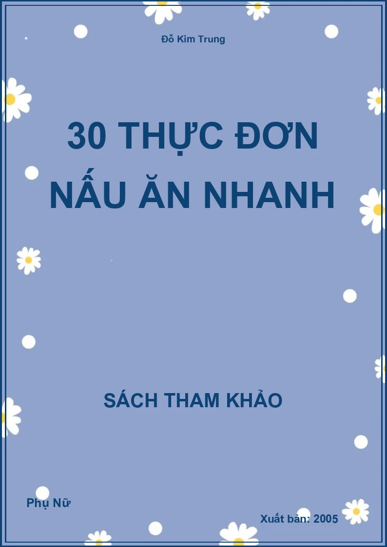 30 thực đơn nấu ăn nhanh