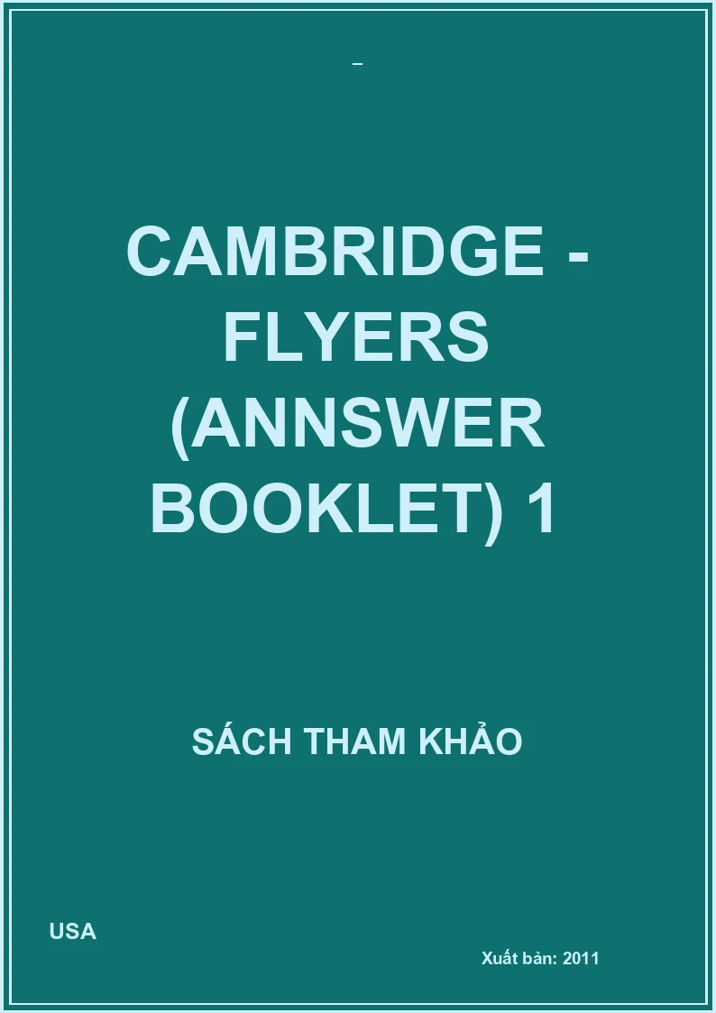 Cambridge - Flyers (Annswer booklet) 1