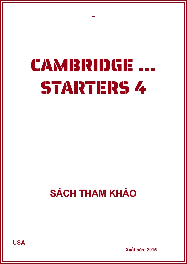 Cambridge ... Starters 4