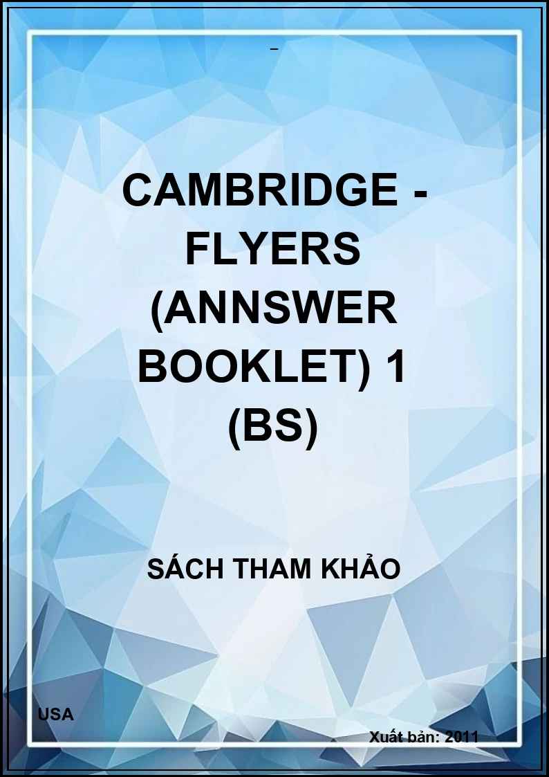 Cambridge - Flyers (Annswer booklet) 1 (BS)