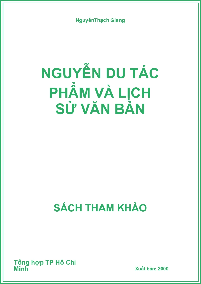 Nguyễn Du tác phẩm và lịch sử văn bản
