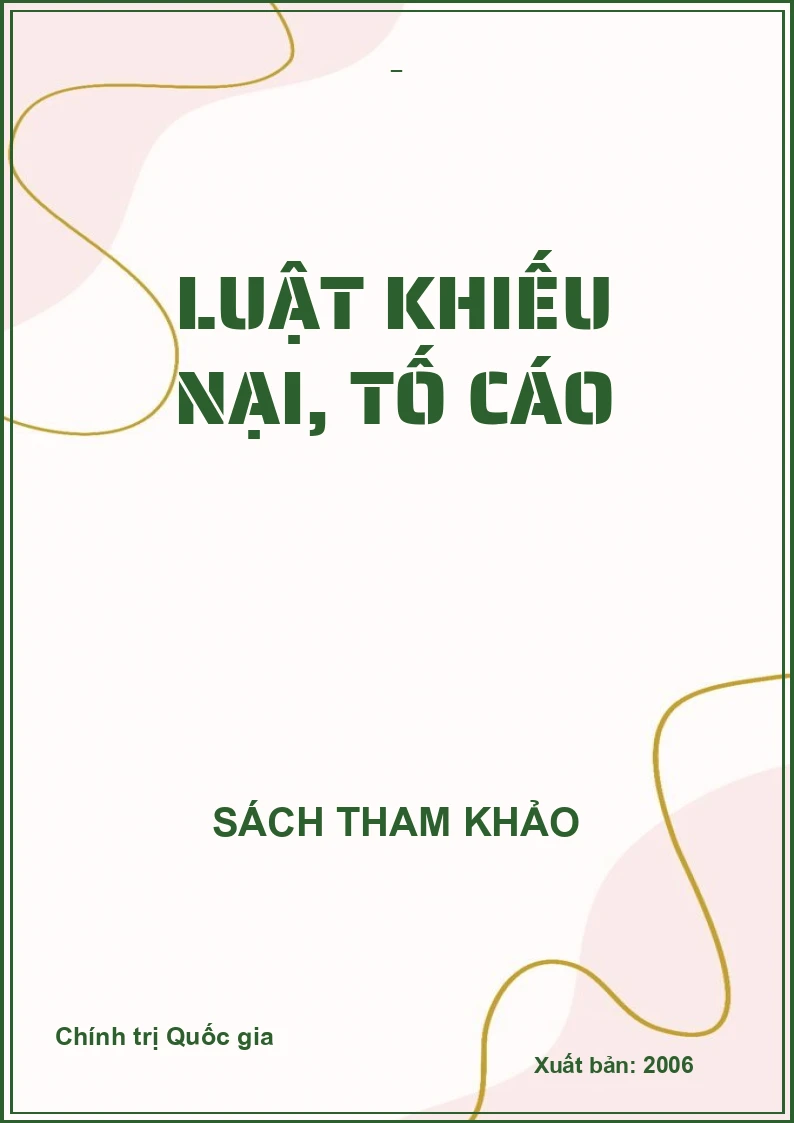 Luật khiếu nại, tố cáo