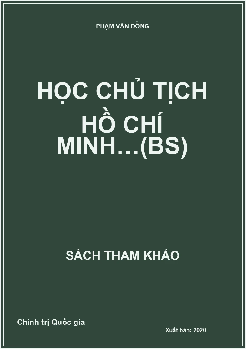 Học Chủ Tịch Hồ Chí Minh…(BS)