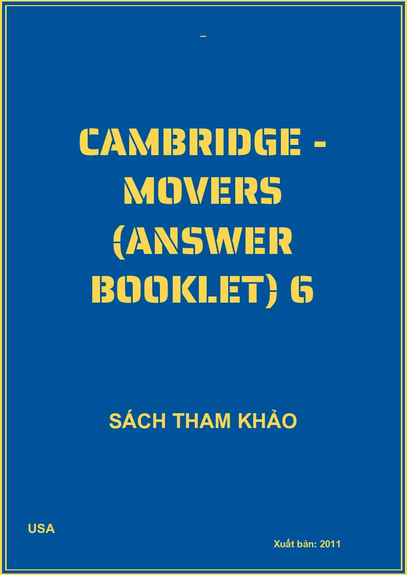 Cambridge - Movers (Answer booklet) 6