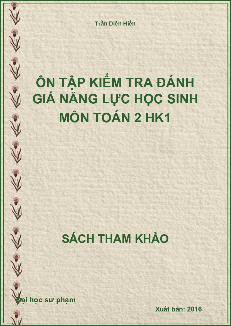 Ôn tập kiểm tra đánh giá năng lực học sinh môn toán 2 HK1