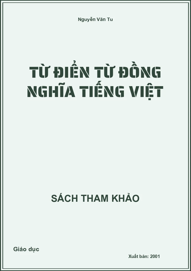 Từ điển từ đồng nghĩa tiếng việt