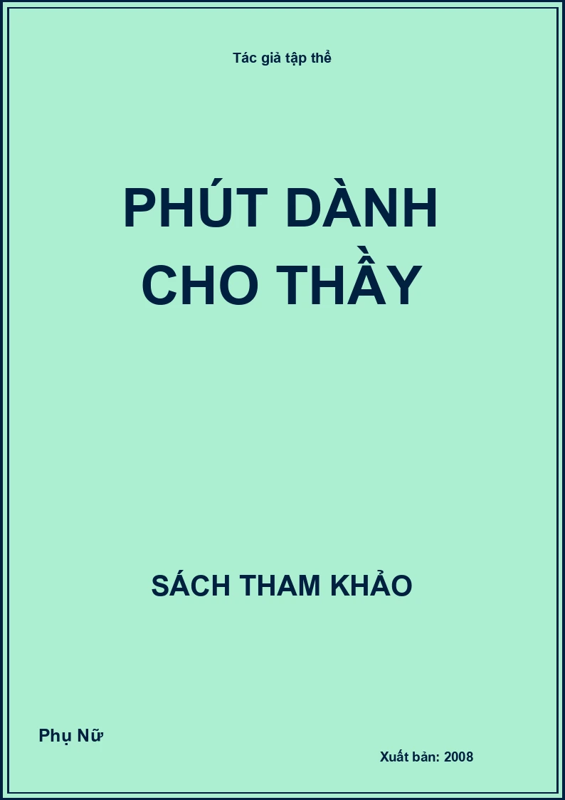 Phút dành cho thầy