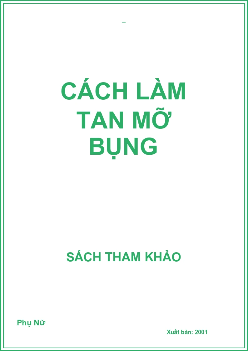 Cách làm tan mỡ bụng