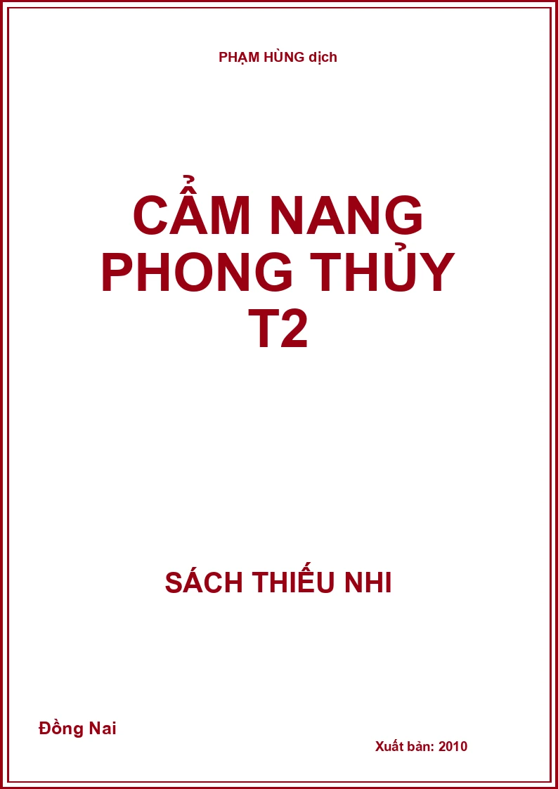 Cẩm nang phong thủy - Tập 2