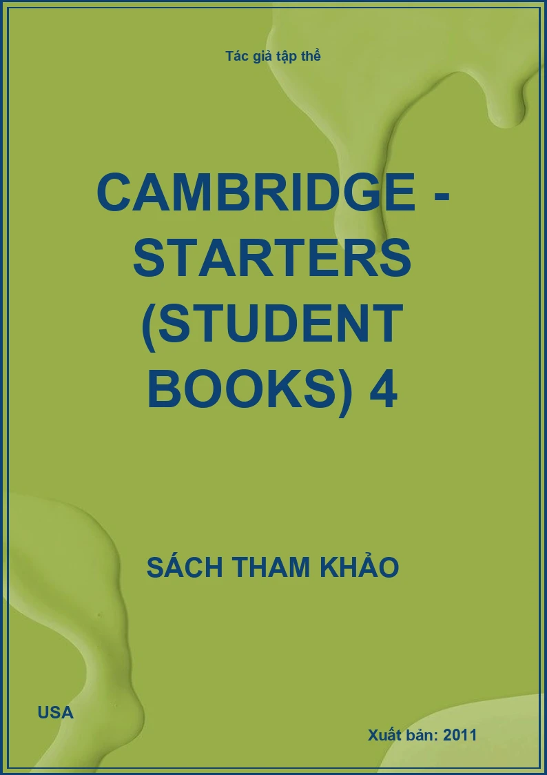 Cambridge - Starters (Student books) 4