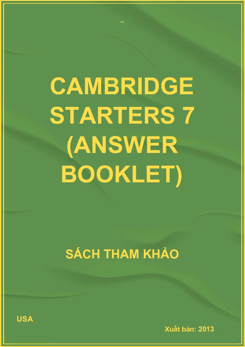 Cambridge Starters 7 (answer booklet)