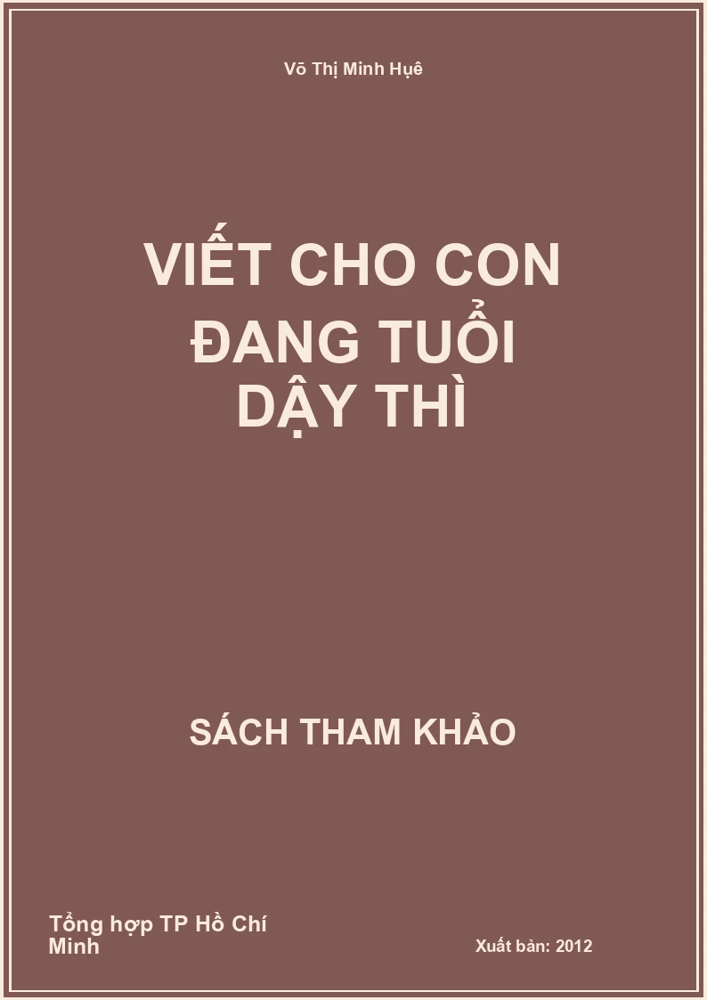 Viết cho con đang tuổi dậy thì