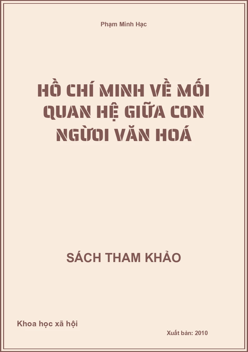 Hồ Chí Minh về mối quan hệ giữa con ngừoi văn hoá