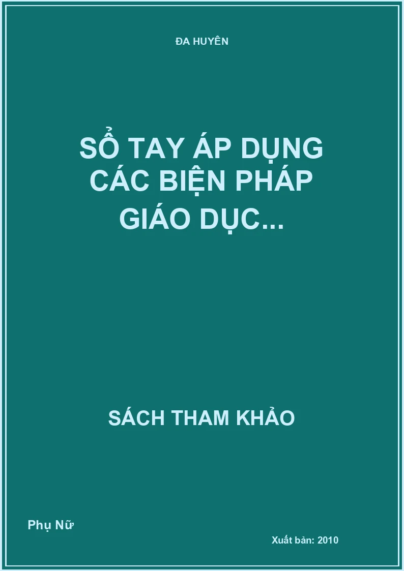 Sổ tay áp dụng các biện pháp giáo dục...