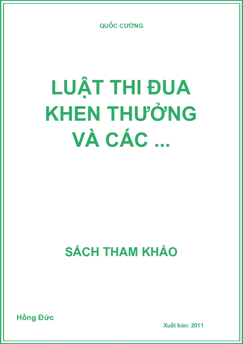 Luật thi đua khen thưởng và các ...
