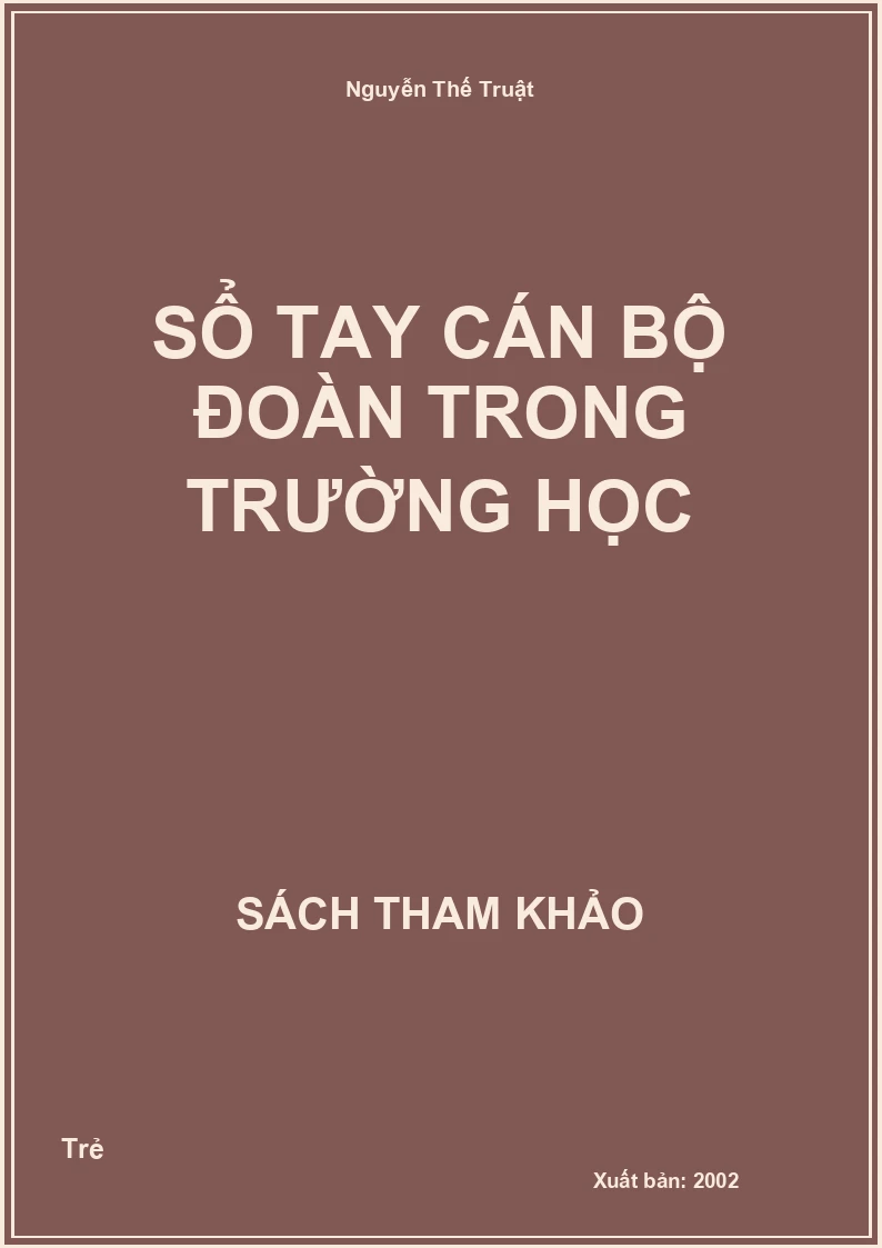 Sổ tay cán bộ Đoàn trong trường học