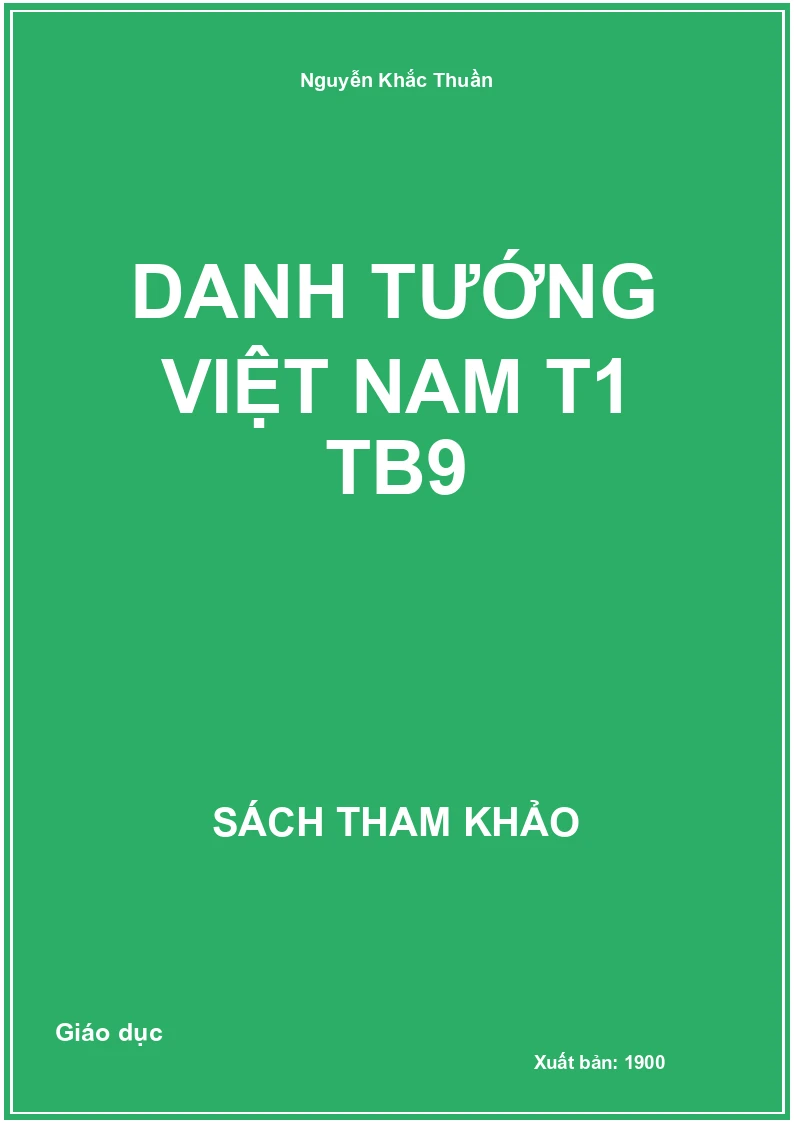 Danh tướng Việt Nam T1 TB9