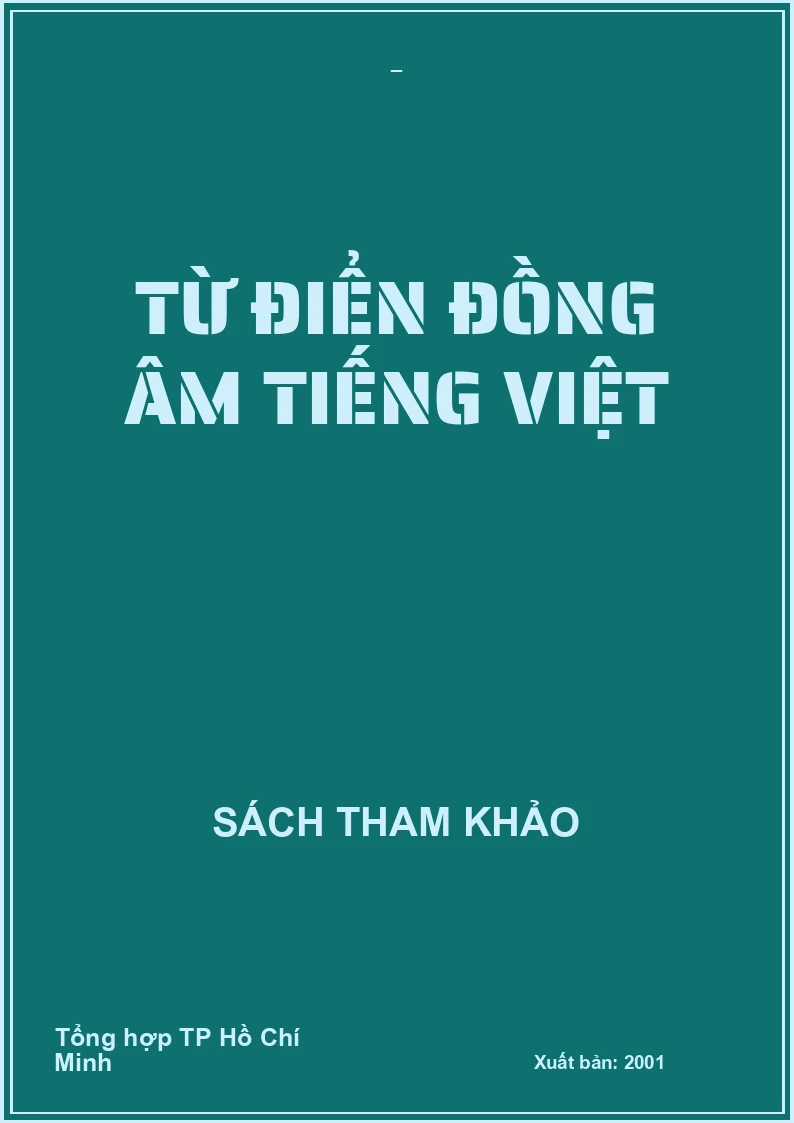 Từ điển đồng âm tiếng việt