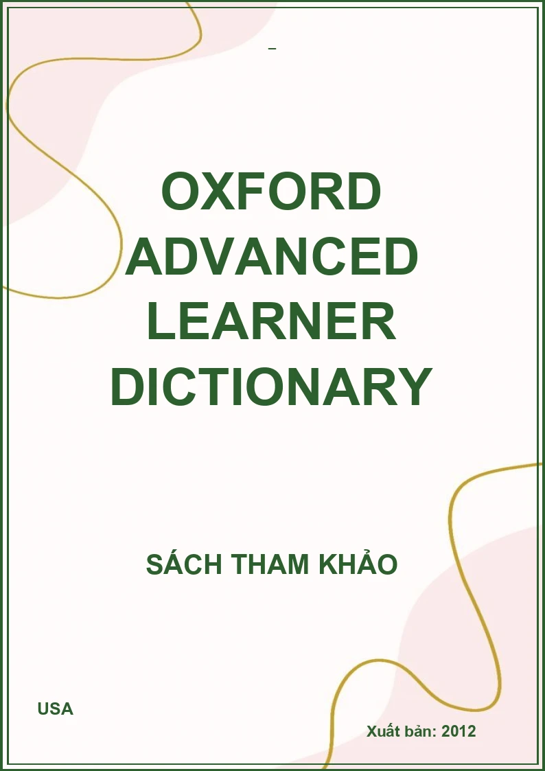 Oxford advanced learner dictionary