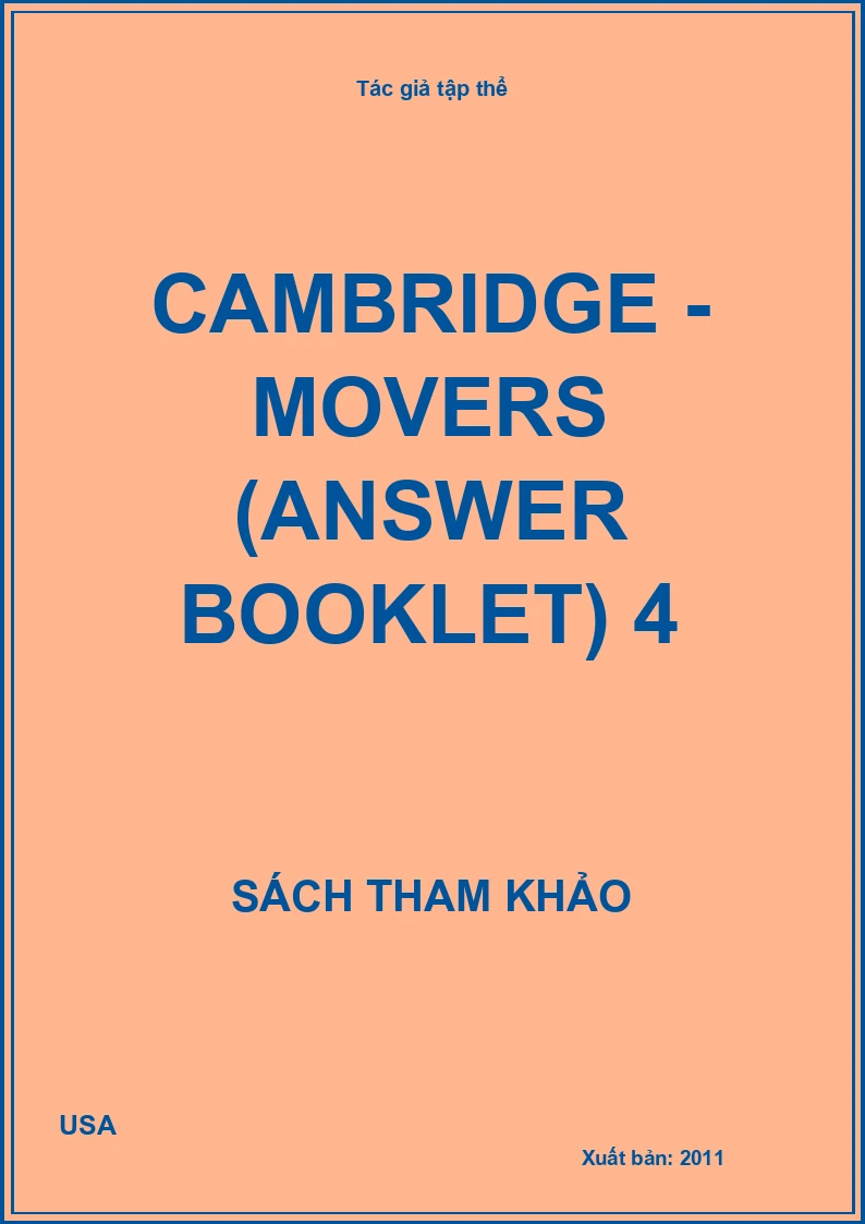 Cambridge - Movers (Answer booklet) 4
