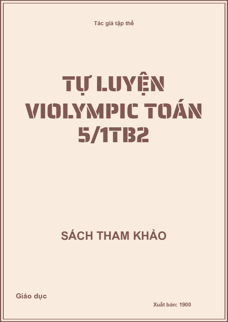 Tự luyện violympic toán 5/1TB2