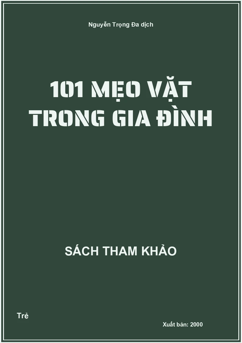101 mẹo vặt trong gia đình