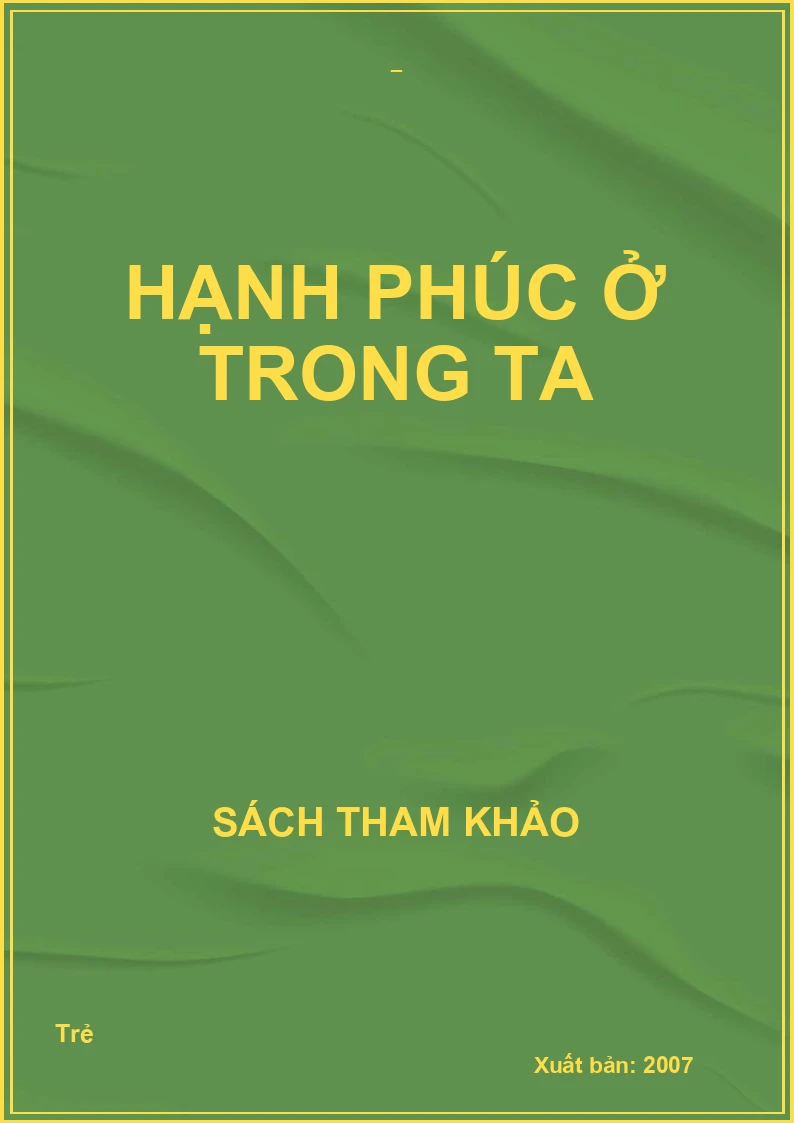 Hạnh phúc ở trong ta