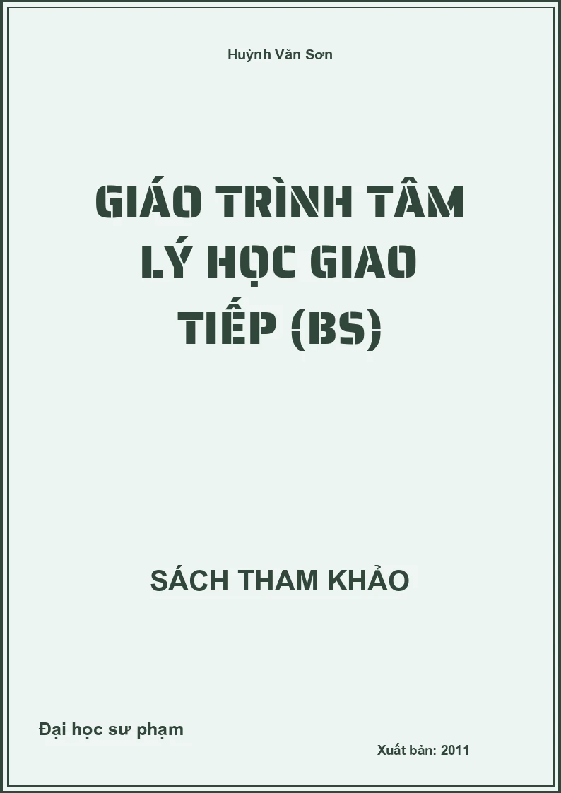 Giáo trình tâm lý học giao tiếp (BS)