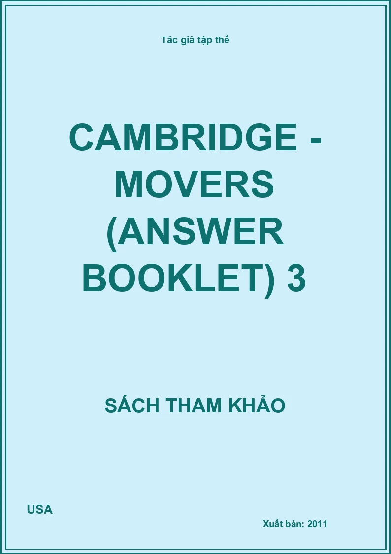 Cambridge - Movers (Answer booklet) 3
