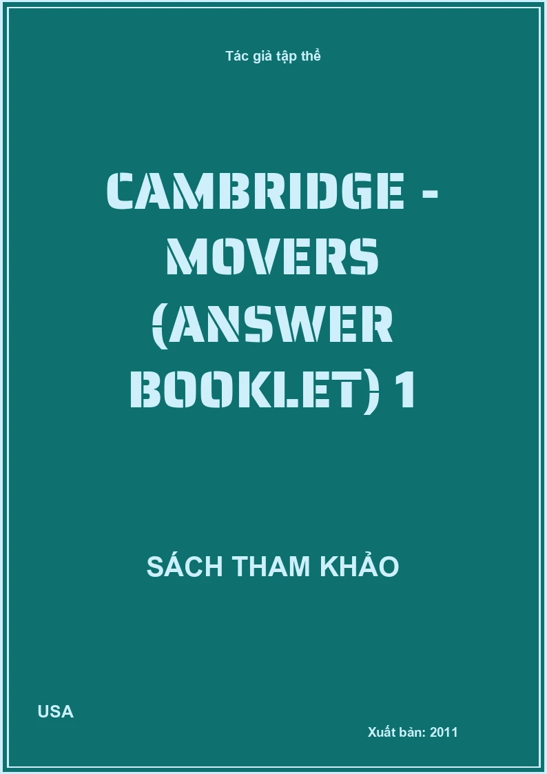 Cambridge - Movers (Answer booklet) 1
