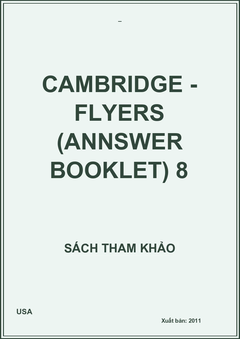 Cambridge - Flyers (Annswer booklet) 8