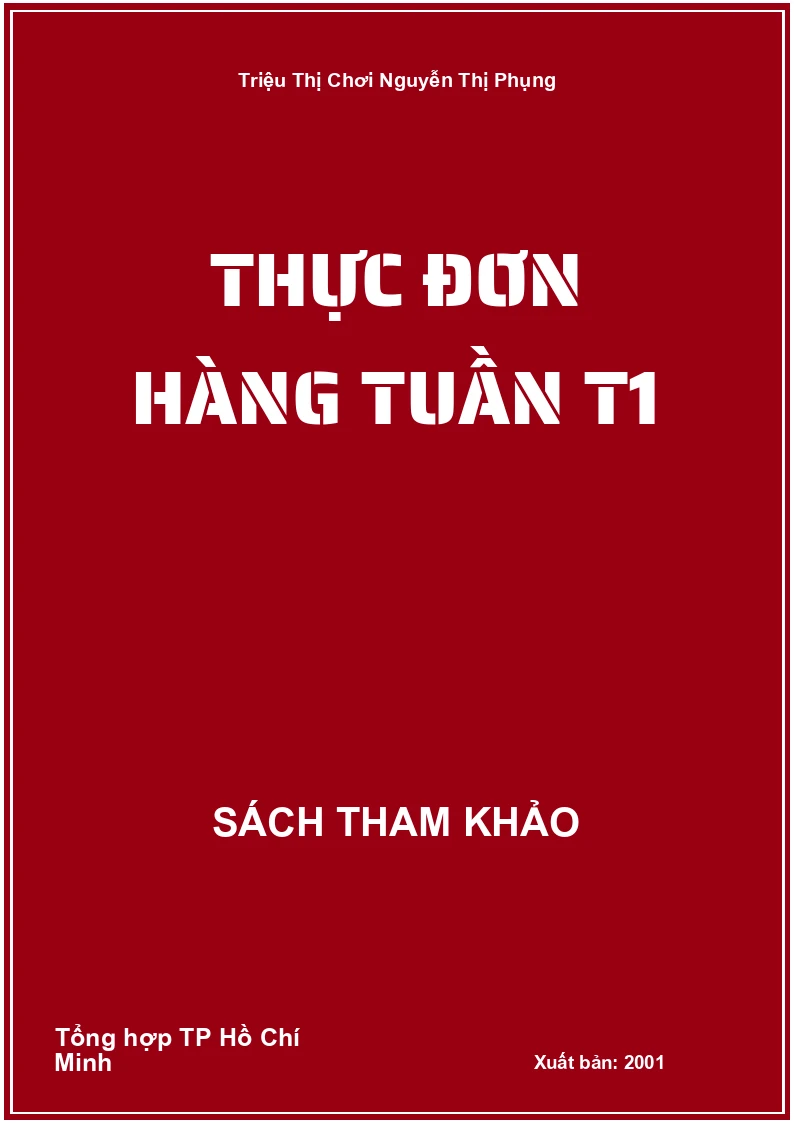 Thực đơn hàng tuần T1