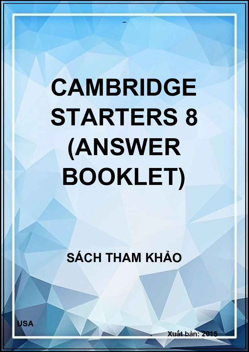 Cambridge Starters 8 (answer booklet)