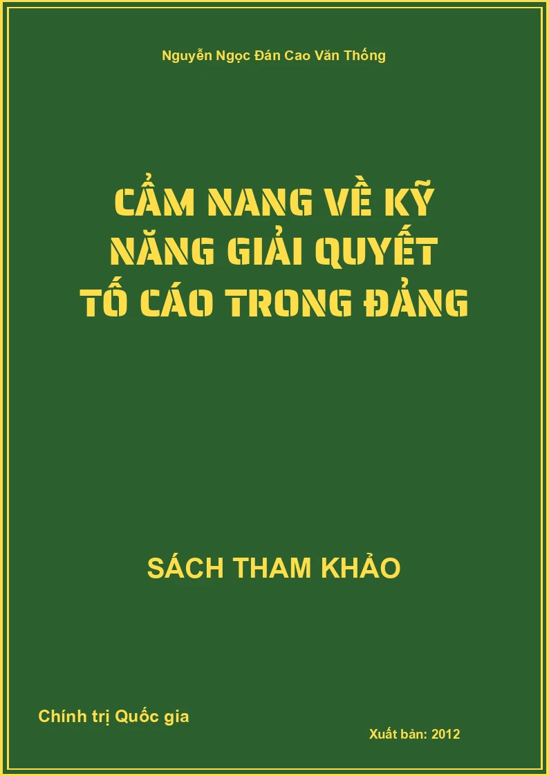 Cẩm nang về kỹ năng giải quyết tố cáo trong Đảng