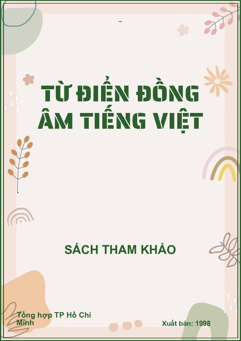 Từ điển đồng âm tiếng việt