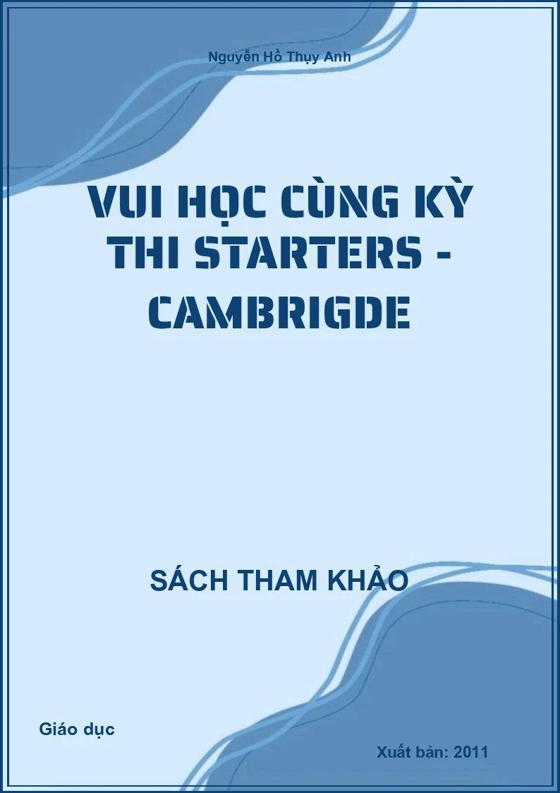 Vui học cùng kỳ thi Starters - Cambrigde