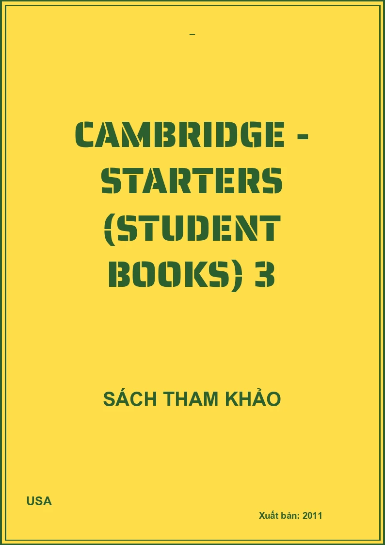 Cambridge - Starters (Student books) 3