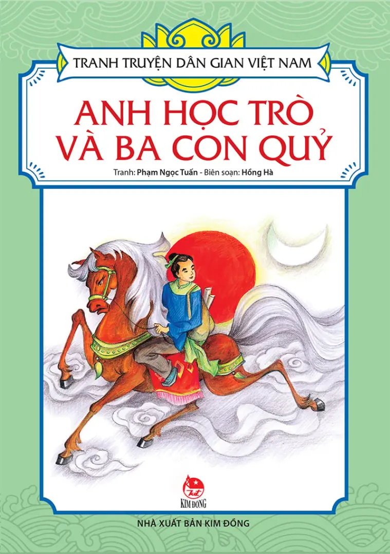 Anh học trò và ba con quỷ.- (Tranh truyện dân gian Việt Nam)