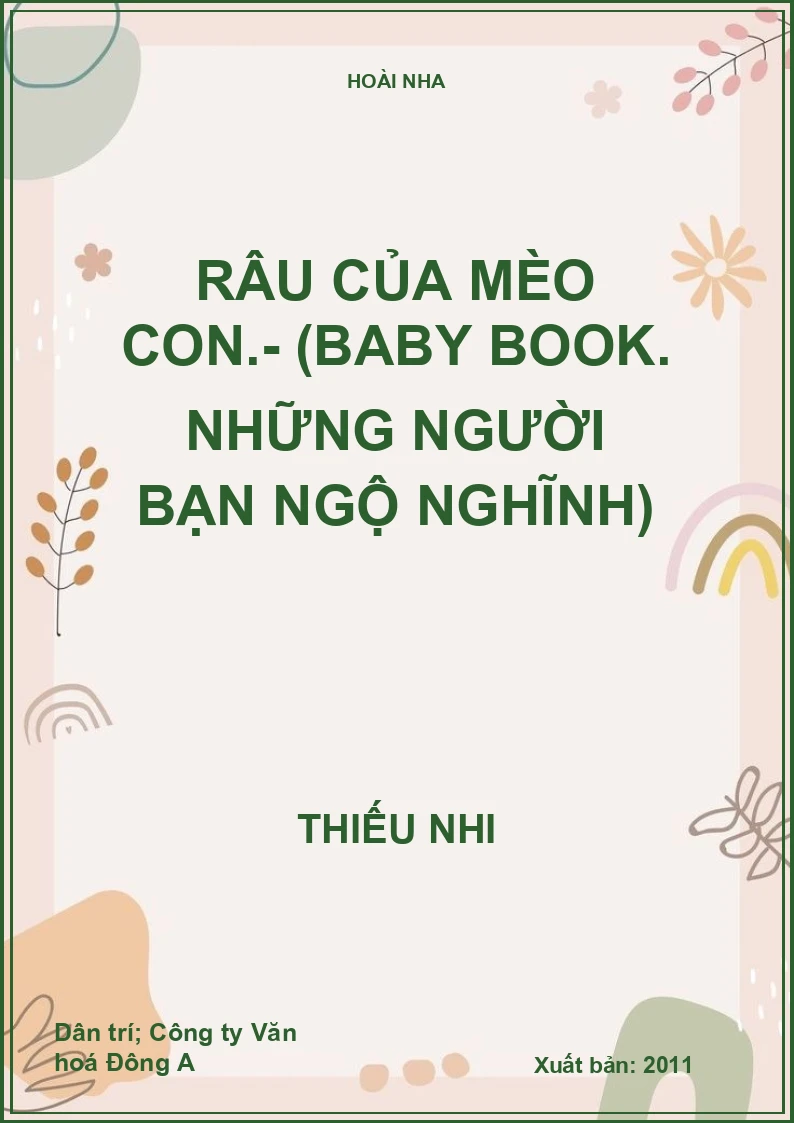 Râu của mèo con.- (Baby book. Những người bạn ngộ nghĩnh)