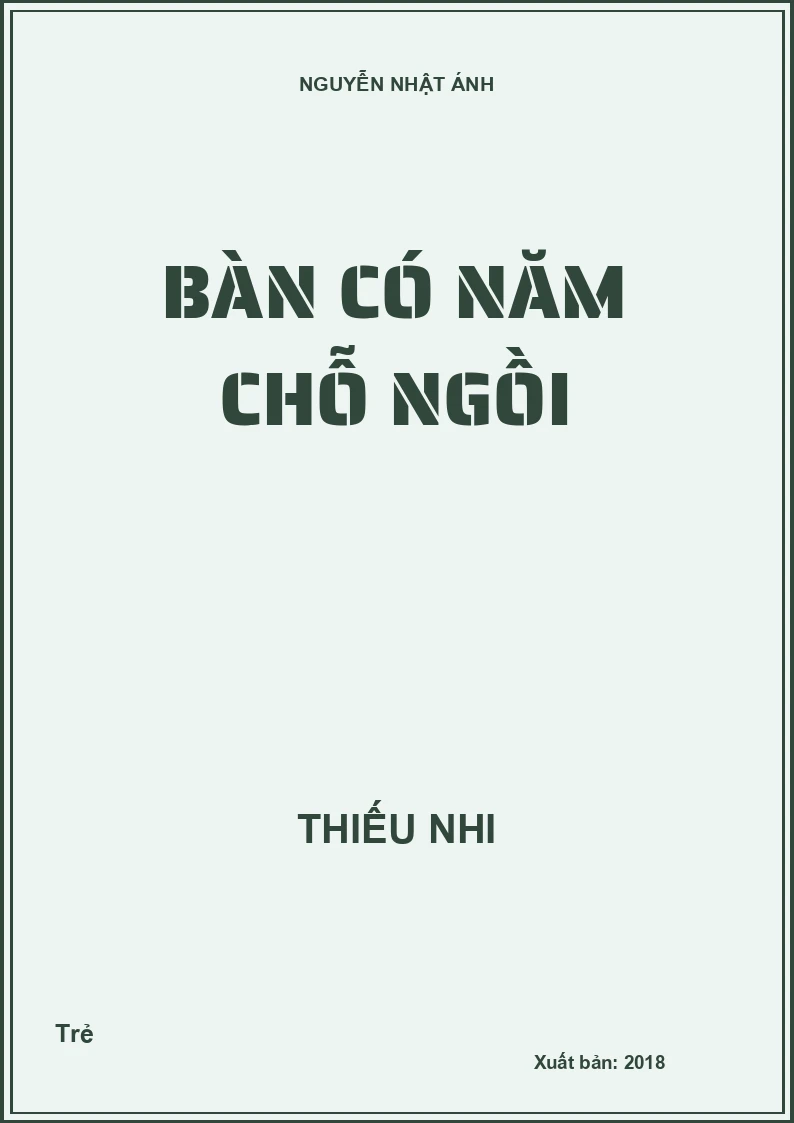 Bàn có năm chỗ ngồi