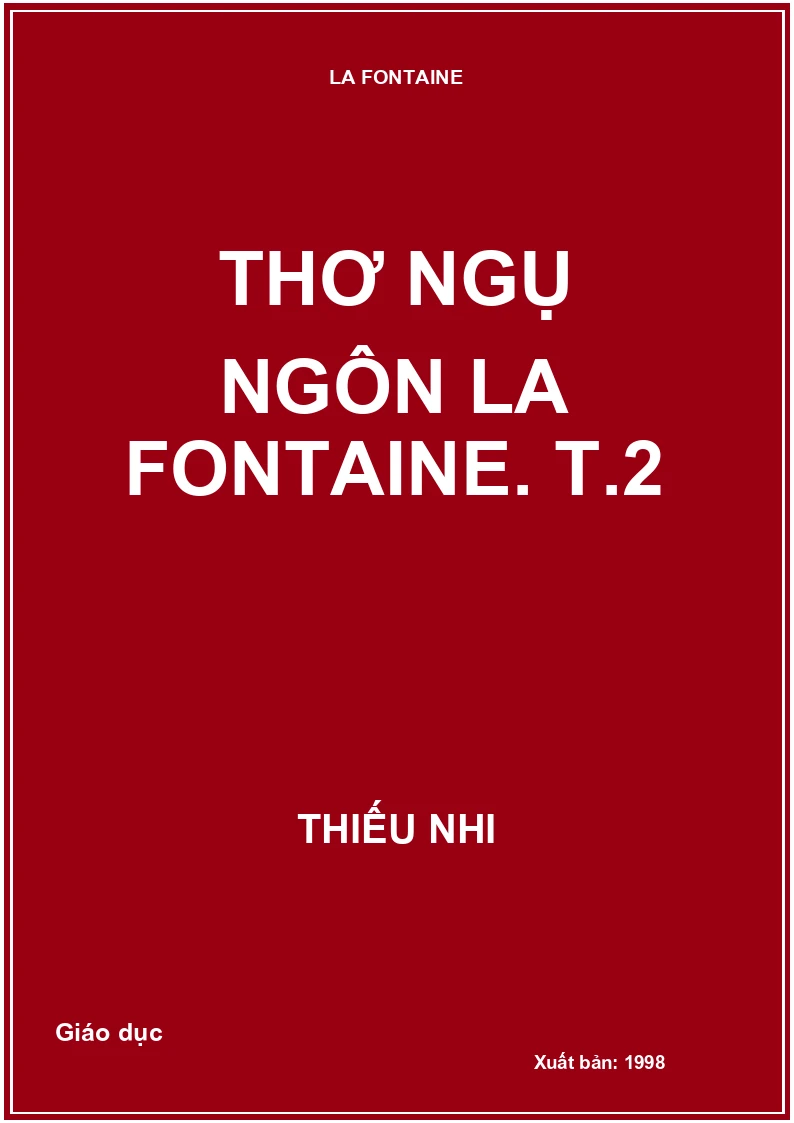 Thơ ngụ ngôn La Fontaine. T.2