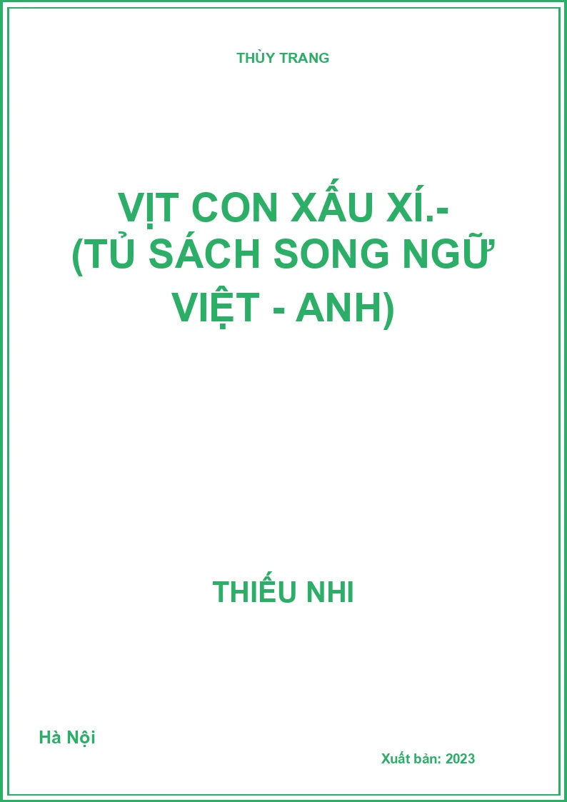 Vịt con xấu xí.- (Tủ sách Song ngữ Việt - Anh)