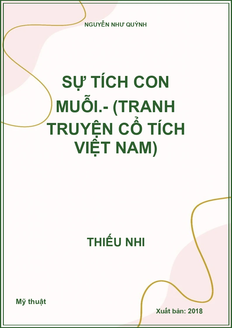 Sự tích con muỗi.- (Tranh truyện cổ tích Việt Nam)