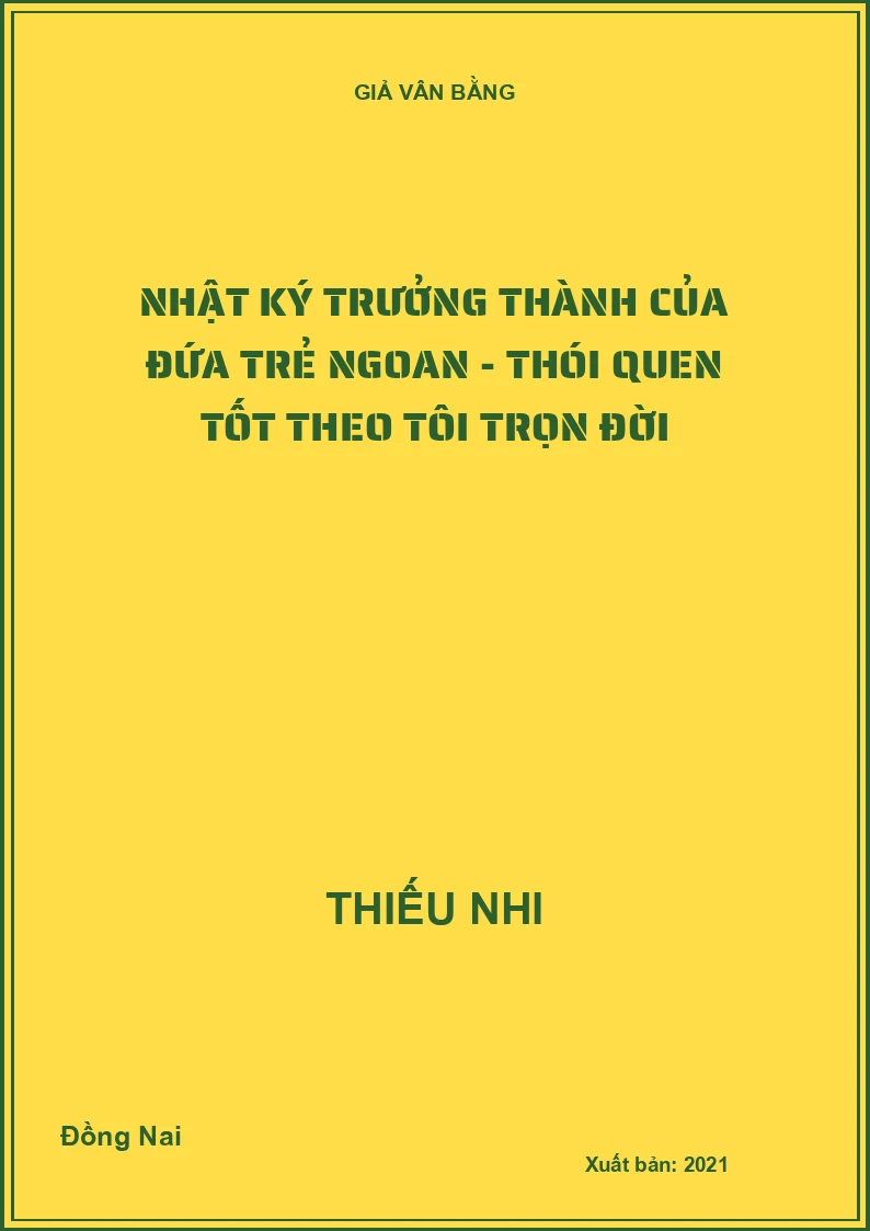 Nhật ký trưởng thành của đứa trẻ ngoan - Thói quen tốt theo tôi trọn đời