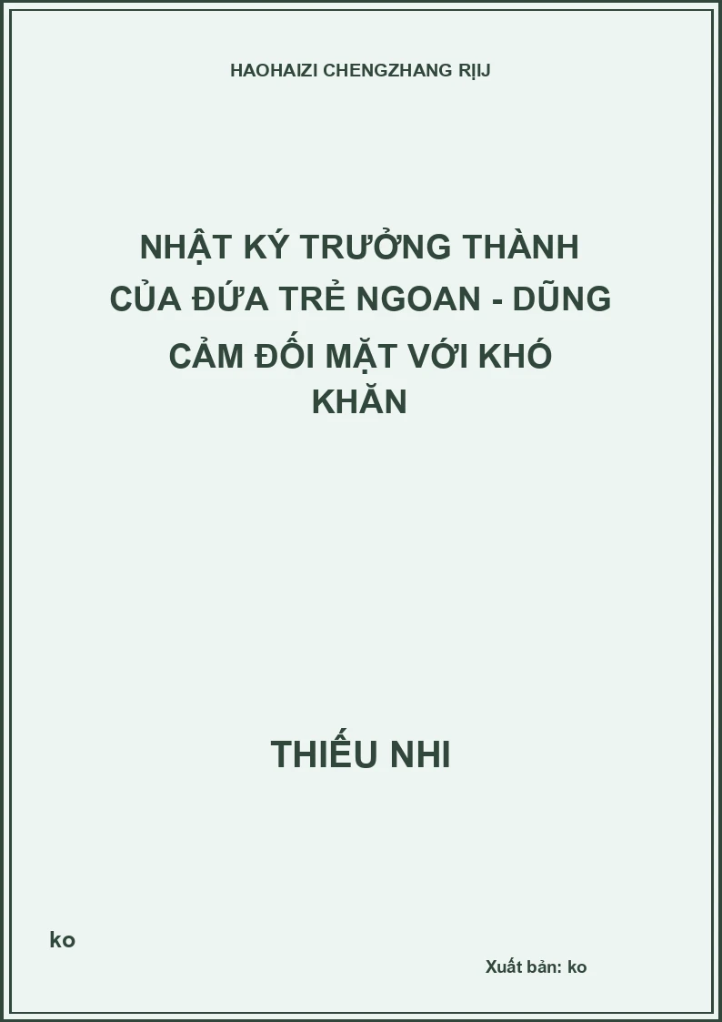 Nhật ký trưởng thành của đứa trẻ ngoan - Dũng cảm đối mặt với khó khăn