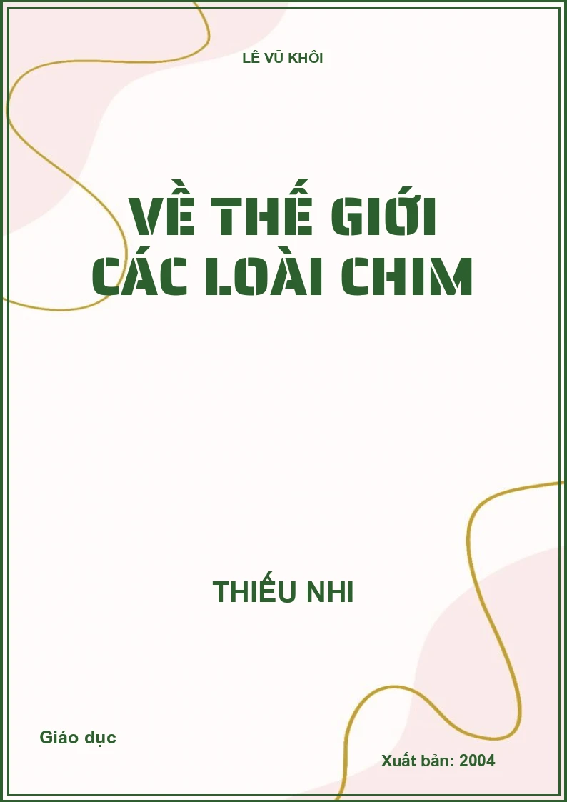 Về thế giới các loài chim